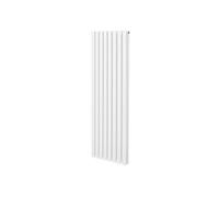 Radiateur à Colonne Ovale 1600mm x 480mm, Chauffage Moderne Vertical à Tube Ovale en Acier au Carbone Blanc Brillant, Cuisine Salon Salle de Bain [Brosse, Attaches Murales & Supports INCLUS]