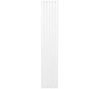 Radiateur à Colonne Ovale 1800mm x 360mm, Chauffage Moderne Vertical à Tube Ovale en Acier au Carbone Blanc Brillant, Cuisine Salon Salle de Bain [Brosse, Attaches Murales & Supports INCLUS]