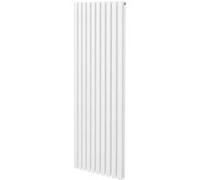 Radiateur à Colonne Ovale 1800mm x 600mm, Chauffage Moderne Vertical à Tube Ovale en Acier au Carbone Blanc Brillant, Cuisine Salon Salle de Bain [Brosse, Attaches Murales & Supports INCLUS]