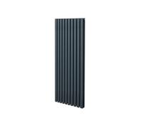 Radiateur à Colonne Ovale 1600mm x 600mm, Chauffage Moderne Vertical à Tube Ovale en Acier au Carbone Gris Anthracite Mat, Cuisine Salon Salle de Bain [Brosse, Attaches Murales & Supports INCLUS]