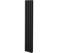 Radiateur à Colonne Ovale Chauffage Vertical Noir 1600mm x 240mm Noir G