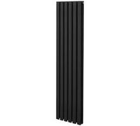 Radiateur à Colonne Ovale Chauffage Vertical Noir 1600mm x 360mm Noir G