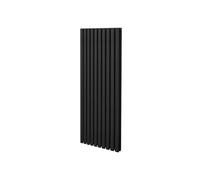 Radiateur à Colonne Ovale 1600mm x 600mm, Chauffage Moderne Vertical à Tube Ovale en Acier au Carbone Noir Mat, Cuisine Salon Salle de Bain [Brosse, Attaches Murales & Supports INCLUS]
