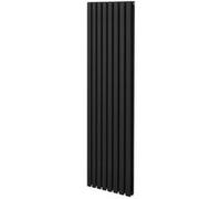 Radiateur à Colonne Ovale Chauffage Vertical Noir 1800mm x 480mm Noir G