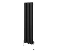 Radiateur Colonne Ovale & Robinet Thermostatique Noir 1600 x 360mm Noir