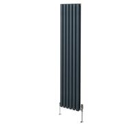 Radiateur Colonne Ovale & Robinet Thermostatique Gris Anthracite 1800 x 360mm Gris