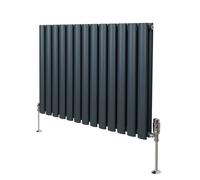 Radiateur Colonne Ovale & Robinet Thermostatique Gris Anthracite 600 x 780mm Gris