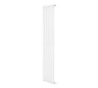 Radiateur à Colonnes Ovales 1 Panneau 1800 x 360 mm en Acier Carbone Blanc Chauffage Centrale Moderne Horizontale Monté Sur Mur Cuisine [Brosse de Nettoyage & Supports INCLUSES]