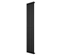 Radiateur à Colonnes Ovales 1 Panneau 1800 x 360 mm en Acier Carbone Noir Chauffage Centrale Moderne Horizontale Monté Sur Mur Cuisine [Brosse de Nettoyage & Supports INCLUSES]