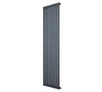 Radiateur à Colonnes Ovales 1 Panneau 1800 x 480 mm en Acier Carbone Gris Anthracite Chauffage Centrale Moderne Horizontale Monté Sur Mur Cuisine [Brosse de Nettoyage & Supports INCLUSES]