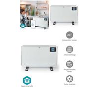 Radiateur à convection - Blanc - 2000W - Wi-Fi - Télécommande - Turbo ventilateur