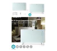 Radiateur à convection WIFI Panneau de verre 3 niveaux de chauffage 2000W Turbo ventilateur + Télécommande