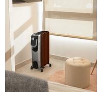 Cecotec Radiateur Électrique à Huile ReadyWarm 7000 Space 360 Black, 7 Modules, Basse Consommation, 1500 W, 3 Niveaux, Range-câble, Technologie 360, Système Sécurité, Surface jusq'à 18 m2