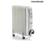 InnovaGoods - Radiateur à Huile Électrique Oinine, 2000W, 9 Modules, Efficace Économie d'Énergie, Silencieux, Thermostat Réglable, Chauffage pour 22m², Blanc, Métal Polypropylène ABS