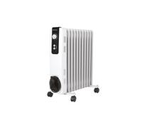 Radiateur à huile RH 2500 Blanc Compact 2500W Haute inertie thermique Thermostat réglable Silencieux