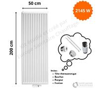 Radiateur Acier H.200 x L.50 cm Vertex Stelrad 2145W T22