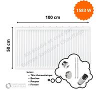 Radiateur Acier H.50 x L.100 cm Stelrad 1583W T22