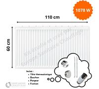 Radiateur Acier H.60 x L.110 cm Stelrad 1078W T11