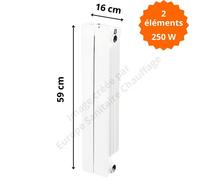 Radiateur aluminium horizontal H.59 x 16 cm VIP 500 Deville 250 W