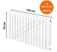 Radiateur aluminium horizontal H.79 x 120 cm VIP 700 Deville 2430 W