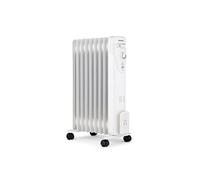 Radiateur bain d'huile électrique - 2000 Watts - 3 puissances - 9 éléments - Mobile - Blanc
