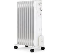 Radiateur bain d'huile électrique - 2000 Watts - 3 puissances - 9 éléments - Mobile - Blanc Blanc G