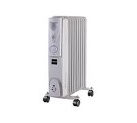 Radiateur bain d'huile YPSOS 611200 gris clair 2000W 40.5x24x54 cm - Thermostat mécanique - Blanc