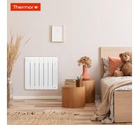 Radiateur chaleur douce BILBAO 4 connecté Horizontal 1000W Blanc Brillant - THERMOR 493823