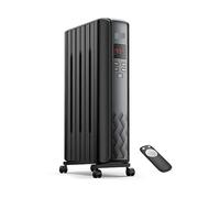 Radiateur chauffant, mise à niveau du radiateur électrique portatif rempli d'huile de 1500W avec télécommande, 4 Modes, surchauffe et basculement