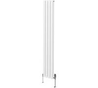 Radiateur Colonne Ovale & Robinet Thermostatique Blanc 1800 x 240mm Blanc G