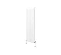Radiateur à Colonne Ovale & Robinet Thermostatique Chromé - 1800mm x 480mm - Blanc Monstershop