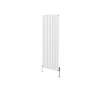 Radiateur à Colonne Ovale & Robinet Thermostatique Chromé - 1800mm x 600mm - Blanc Monstershop