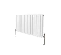 Radiateur à Colonne Ovale & Robinet Thermostatique Chromé - 600mm x 1020mm - Blanc Monstershop