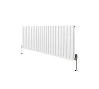 Radiateur à Colonne Ovale & Robinet Thermostatique Chromé - 600mm x 1440mm - Blanc Monstershop