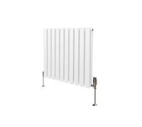 Radiateur à Colonne Ovale & Robinet Thermostatique Chromé - 600mm x 600mm - Blanc Monstershop
