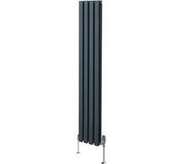 Radiateur Colonne Ovale & Robinet Thermostatique Gris Anthracite 1600 x 240mm Gris G