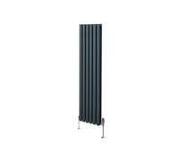 Radiateur Colonne Ovale & Robinet Thermostatique Gris Anthracite 1600 x 360mm Gris G