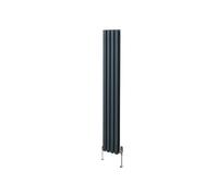 Radiateur Colonne Ovale & Robinet Thermostatique Gris Anthracite 1800 x 240mm