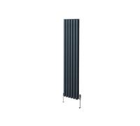 Radiateur Colonne Ovale & Robinet Thermostatique Gris Anthracite 1800 x 360mm Gris G