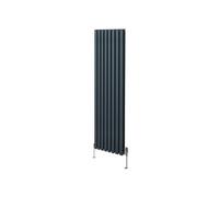 Radiateur Colonne Ovale & Robinet Thermostatique Gris Anthracite 1800 x 480mm Gris