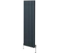 Radiateur Colonne Ovale & Robinet Thermostatique Gris Anthracite 1800 x 480mm Gris G