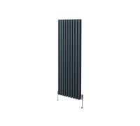 Radiateur Colonne Ovale & Robinet Thermostatique Gris Anthracite 1800 x 600mm
