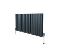 Radiateur Colonne Ovale & Robinet Thermostatique Gris Anthracite 600 x 1020mm Gris G