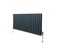 Radiateur Colonne Ovale & Robinet Thermostatique Gris Anthracite 600 x 1200mm Gris G