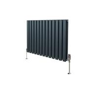 Radiateur Colonne Ovale & Robinet Thermostatique Gris Anthracite 600 x 780mm