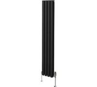 Radiateur Colonne Ovale & Robinet Thermostatique Noir 1600 x 240mm Noir G