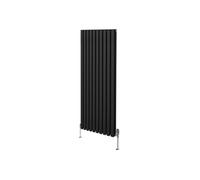 Radiateur Colonne Ovale & Robinet Thermostatique Noir 1600 x 600mm Noir