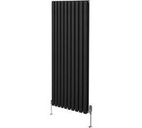 Radiateur Colonne Ovale & Robinet Thermostatique Noir 1600 x 600mm Noir