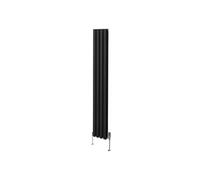 Radiateur Colonne Ovale & Robinet Thermostatique Noir 1800 x 240mm Noir G