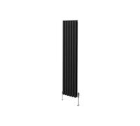Radiateur Colonne Ovale & Robinet Thermostatique Noir 1800 x 360mm